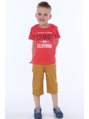 Jungen-T-Shirt mit Aufschrift, Koralle NDZ4481 - Online-Shop - Boutique